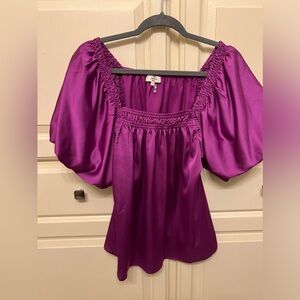 NWOT, boutique blouse, magenta, sz lg